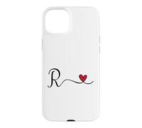 R Initial Heart Letter Monogram Gift Case for iPhone 15 Plus