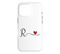 R Initial Heart Letter Monogram Gift Case for iPhone 16 Pro