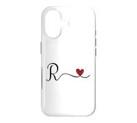 R Initial Heart Letter Monogram Gift Case for iPhone 17