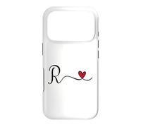 R Initial Heart Letter Monogram Gift Case for iPhone 17 Pro