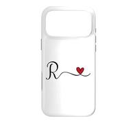 R Initial Heart Letter Monogram Gift Case for iPhone 17 Pro Max