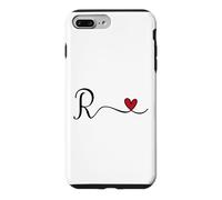 R Initial Heart Letter Monogram Gift Case for iPhone 7 Plus/8 Plus
