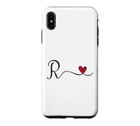 R Initial Heart Letter Monogram Gift Case for iPhone XS Max