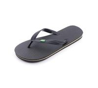 R-ISLAND Men's Flip Flops Brazil Logo Adult Flip Flops Great for Home Beach Pool, black, 11 UK