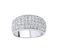 (R) Jewelco London Ladies Sterling Silver Cubic Zirconia Pave Bombay Eternity Ring - GVR009