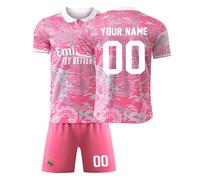 R. M. Football Kits for Boys Personalised Football Kit with Name Number Custom Jersey Shirts & Shorts Set for Men Football Gifts for Kids Adult #A13