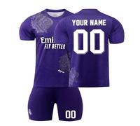 R. M. Football Kits for Boys Personalised Football Kit with Name Number Custom Jersey Shirts & Shorts Set for Men Football Gifts for Kids Adult #A03