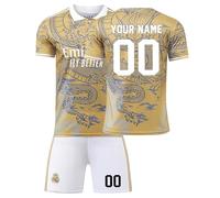 R. M. Football Kits for Boys Personalised Football Kit with Name Number Custom Jersey Shirts & Shorts Set for Men Football Gifts for Kids Adult #A10