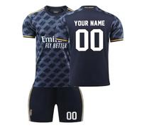 R. M. Football Kits for Boys Personalised Football Kit with Name Number Custom Jersey Shirts & Shorts Set for Men Football Gifts for Kids Adult #A01