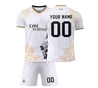 R. M. Football Kits for Boys Personalised Football Kit with Name Number Custom Jersey Shirts & Shorts Set for Men Football Gifts for Kids Adult #A18