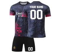 R. M. Football Kits for Boys Personalised Football Kit with Name Number Custom Jersey Shirts & Shorts Set for Men Football Gifts for Kids Adult #A12