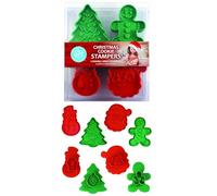 R&M International 0 Christmas Double-Sided Cookie Stamper Set, Assorted Designs, 4-Piece Set