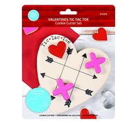 R&M International 5163 Valentine's Day Tic Tac Toe Hearts and X Game Piece Cookie Cutters 3-Piece Set