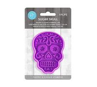 R&M International Day of the Dead Sugar Skull, 3" Cookie Cut and Stamp, Purple