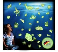 R&M Orient Luminous Stickers Self-Adhesive with Extra Strong Luminosity, Pack of 81 Fluorescent Luminous Elements Wall Stickers for Baby, Children's or Bedroom (Ocean)