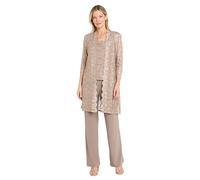 R&M Richards Women's 3 Pcs Casual Business Suit Pants Set, Champagne, 16
