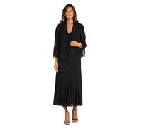 R&M Richards Women's Beaded Chiffon Jacket Dress - Black - 20