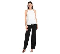 R&M Richards Women's Chiffon Tiered Ruffle Halterneck Blouse W/Embellished Neckline, Sleeveless Tank Top - Casual & Dressy Style, Ivory, XL