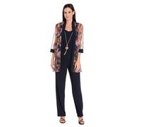 R&M Richards Women's Evening Sangria Business Suit Pants Set, Navy/Wine, 20 Plus