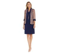R&M Richards Women's Lavish Floral Dress Set, Navy/Multi, 14