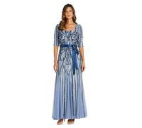 R&M Richards Women's Long Gown W/Sweetheart Neckline Dress, Blue, 12