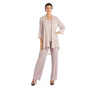 R&M Richards Women's Luxe Harmony Duster Business Suit Pants Set, Blush, 16