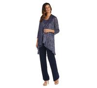R&M Richards Women's Luxe Harmony Duster Business Suit Pants Set, Teal, 20 Plus