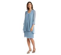 R&M Richards Women's Shimmer Grace Jacket Dress, Slate, 20 Plus