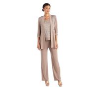 R&M Richards womens7772Lace Pant Set Dress - Brown - 16