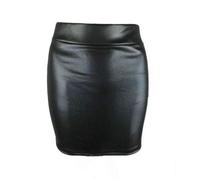 R&N FASHIONS Faux Leather Black Pencil Mini Skirt UK Made Stylish Bodycon Chic Look Lightweight Pull On Design Sleek High Waist Clubwear Comfortable Trendy Outfit (Black, S)
