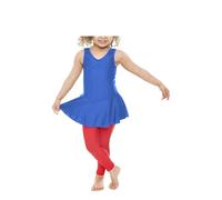 R&N FASHIONS Girls Skirted Sissy Leotard - Shiny Nylon - Comfortable - Performance Wear - Dance Class Essential - Ballet - Shows, Dance Classes, Uniforms & Gymnastics (Royal Blue, 11 years)