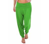 R&N FASHIONS Ladies Harem Trousers - Women’s Full Length Stretch Yoga Pants - High Waist Elasticated Joggers - Lightweight Lounge Bottoms - Casual Loose Fit (Jet Green, 12-14)