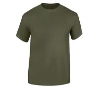 R&N FASHIONS Unisex Casual T-Shirt - Short Sleeve Round Neck, Soft Cotton-Poly Blend, Plain Pull-On Tee for Everyday Wear & Layering(Olive,XXL)
