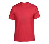 R&N FASHIONS Unisex Casual T-Shirt - Short Sleeve Round Neck, Soft Cotton-Poly Blend, Plain Pull-On Tee for Everyday Wear & Layering(Red,L)