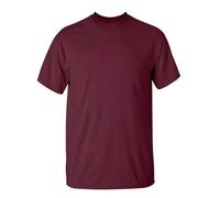 R&N FASHIONS Unisex Casual T-Shirt - Short Sleeve Round Neck, Soft Cotton-Poly Blend, Plain Pull-On Tee for Everyday Wear & Layering(Wine,L)
