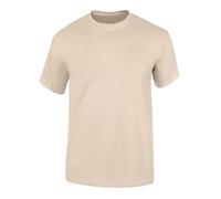R&N FASHIONS Unisex Casual T-Shirt - Short Sleeve Round Neck, Soft Cotton-Poly Blend, Plain Pull-On Tee for Everyday Wear & Layering(Stone,L)
