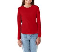 R&N FASHIONS Woman's Long Sleeve Round Neck T-Shirt Top - Stylish and Versatile - Casual Wear - Relaxed Fit - Everyday Comfort - Perfect Wardrobe Essential for All Seasons (Red, 10, Numeric_10)