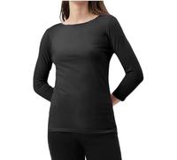 R&N FASHIONS Woman's Long Sleeve Round Neck T-Shirt Top - Stylish and Versatile - Casual Wear - Relaxed Fit - Everyday Comfort - Perfect Wardrobe Essential for All Seasons (Black, 10, Numeric_10)