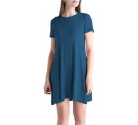 R&N FASHIONS Women’s Plain Jersey Cap/Short Sleeve Ladies Party Swing Skater Dress - Modern, Classy and Comfortable - for Any Occasion - Teal Colour - Sizes 8-19