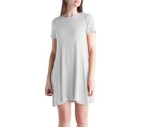 R&N FASHIONS Women’s Plain Jersey Cap/Short Sleeve Ladies Party Swing Skater Dress - Modern, Classy and Comfortable - for Any Occasion - White Colour - Sizes 8-19