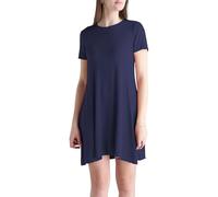 R&N FASHIONS Women’s Plain Jersey Cap/Short Sleeve Ladies Party Swing Skater Dress - Modern, Classy and Comfortable - for Any Occasion - Navy Blue Colour - Sizes 8-19
