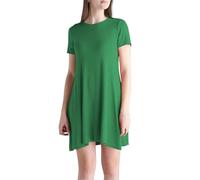R&N FASHIONS Women’s Plain Jersey Cap/Short Sleeve Ladies Party Swing Skater Dress - Modern, Classy and Comfortable - for Any Occasion - Bottle Green Colour - Sizes 8-19
