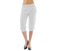 R&N FASHIONS Women’s Plus Size 3/4 Cropped Harem Trousers - Casual Baggy Yoga Lounge Capris with Soft Stretch Fabric & Elastic Waist - (White, 16-18)