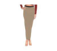 R&N FASHIONS - Womens Ladies High Elasticated Waisted Gypsy Stretchy Bodycon Long Maxi Skirt Party Club Night Out Maxi Long Pencil Skirts (Mocha, 20-22)