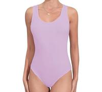 R&N FASHIONS Women's Sleeveless Racerback Bodysuit - Stretchy and Comfortable Leotard Vest Top - Casual, Versatile, and Stylish Everyday Wear - Wardrobe Essential(Baby Pink, 12)