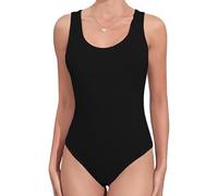 R&N FASHIONS Women's Sleeveless Racerback Bodysuit - Stretchy and Comfortable Leotard Vest Top - Casual, Versatile, and Stylish Everyday Wear - Wardrobe Essential(Black, 10)