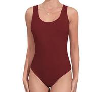 R&N FASHIONS Women's Sleeveless Racerback Bodysuit - Stretchy and Comfortable Leotard Vest Top - Casual, Versatile, and Stylish Everyday Wear - Wardrobe Essential(Wine, 10)