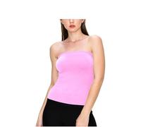 R&N FASHIONS - Womens Vests Bandeau Plain strapless Boob Tube Bra Top - Viscose - Off Shoulder - Elastic Fit - Fashionable - Ideal for Layering - Comfortable - Summer Wear Baby Pink (16-18)