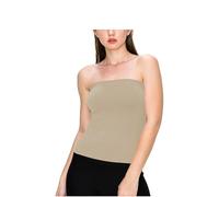 R&N FASHIONS - Womens Vests Bandeau Plain strapless Boob Tube Bra Top - Viscose - Off Shoulder - Elastic Fit - Fashionable - Ideal for Layering - Comfortable - Summer Wear Cream (16-18)