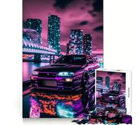 R Neon Night Tokyo Drift 1000-piece Puzzle for Teenagers Mind Exercise Toy Mind Calm Design Assembly Cherished Gift (38x52cm)